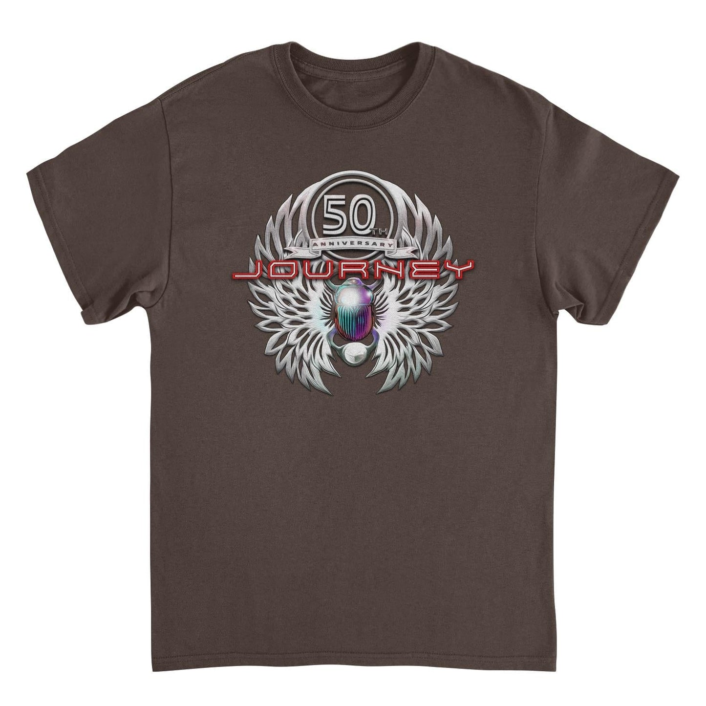 Journey Platinum Scarab 50th Anniversary Dark Chocolate Mens T Shirt