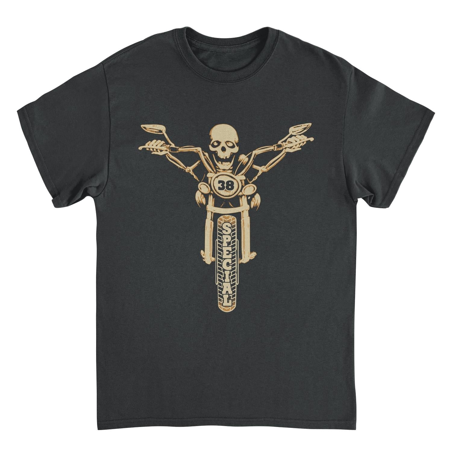 38 Special Skeleton on Bike Mens T Shirt