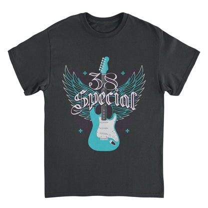 38 Special Teal Winged Guitar Mens T Shirt