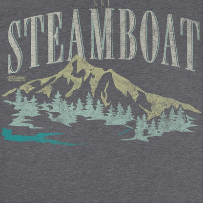 Ski Steamboat Mens T Shirt Dark Heather