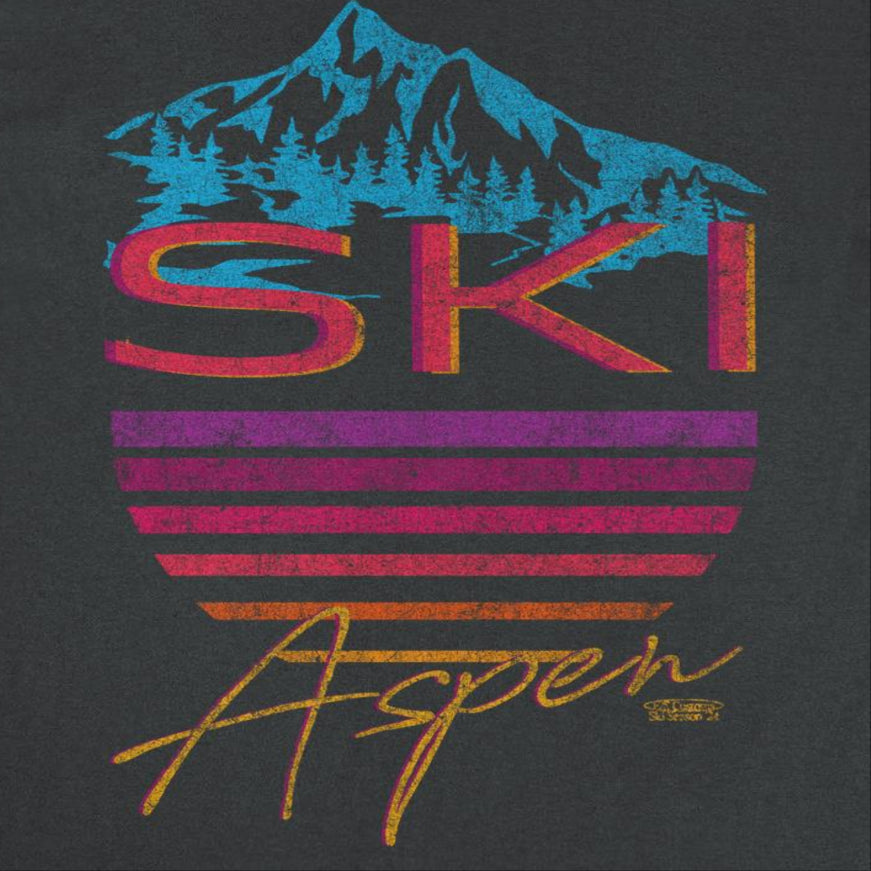 Ski Aspen Mens T Shirt Black