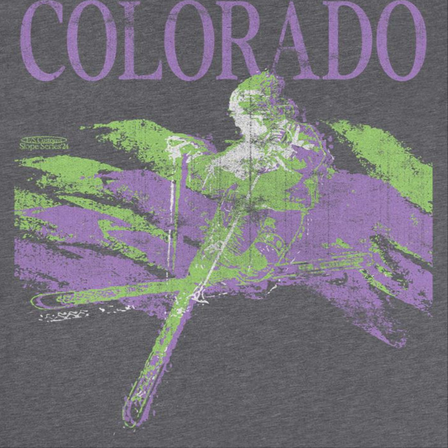 Ski Colorado Heather Mens T Shirt Charcoal
