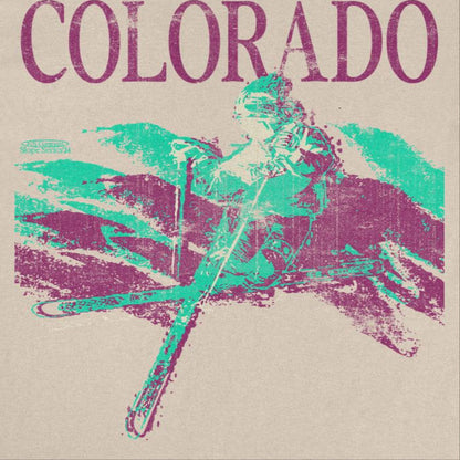 Skiing & Snowboarding Colorado Mens T Shirt Tan