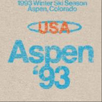 Ski Aspen '93 Front and Back Print Mens T Shirt