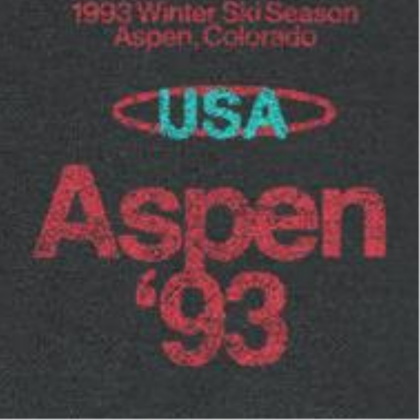 Ski Aspen '93 Front and Back Print Mens T Shirt Black