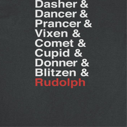 Christmas Mens T Shirt - Reindeer Names
