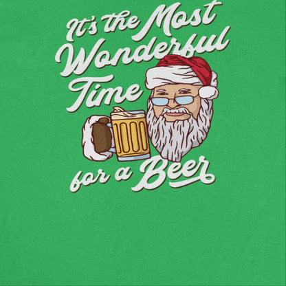 Christmas Mens T Shirt - It's The Most Wonderful Time for a Beer
