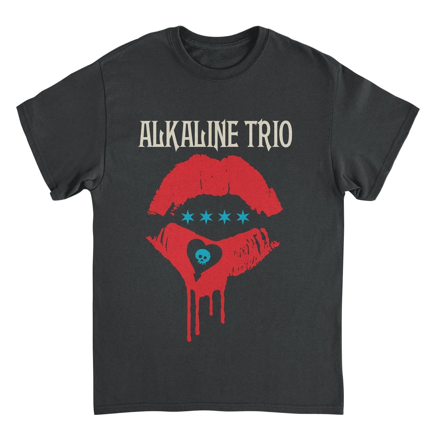 Alkaline Trio Riot Fest Lips Front Black Mens T Shirt