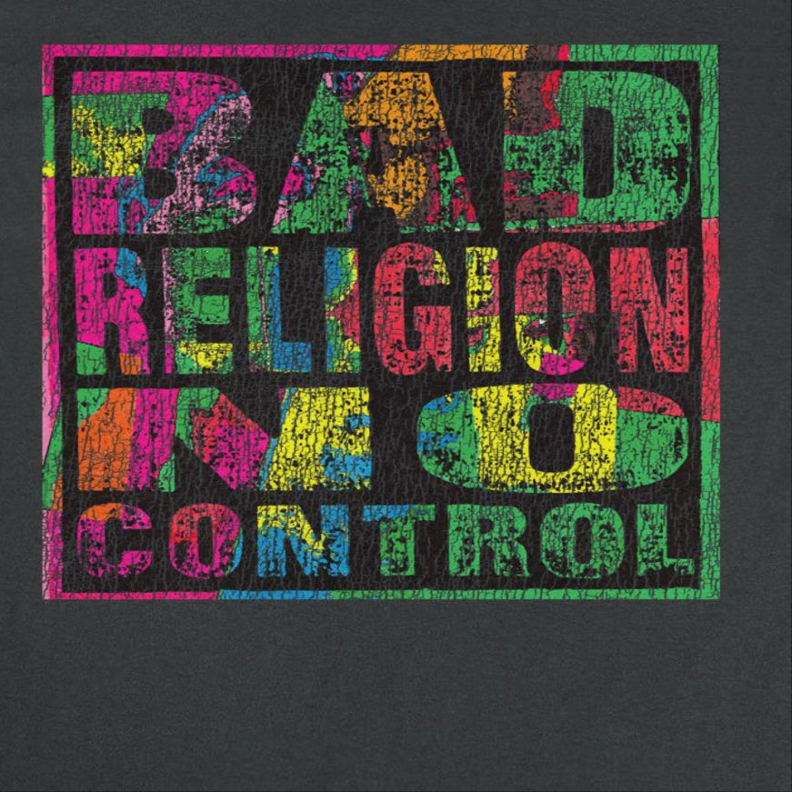 Bad Religion No Control Distress Mens T Shirt Black