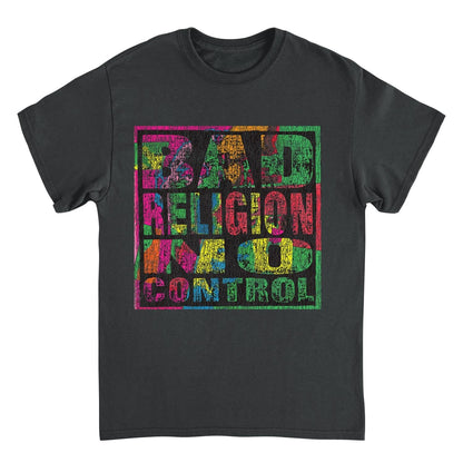 Bad Religion No Control Distress Black Mens T Shirt