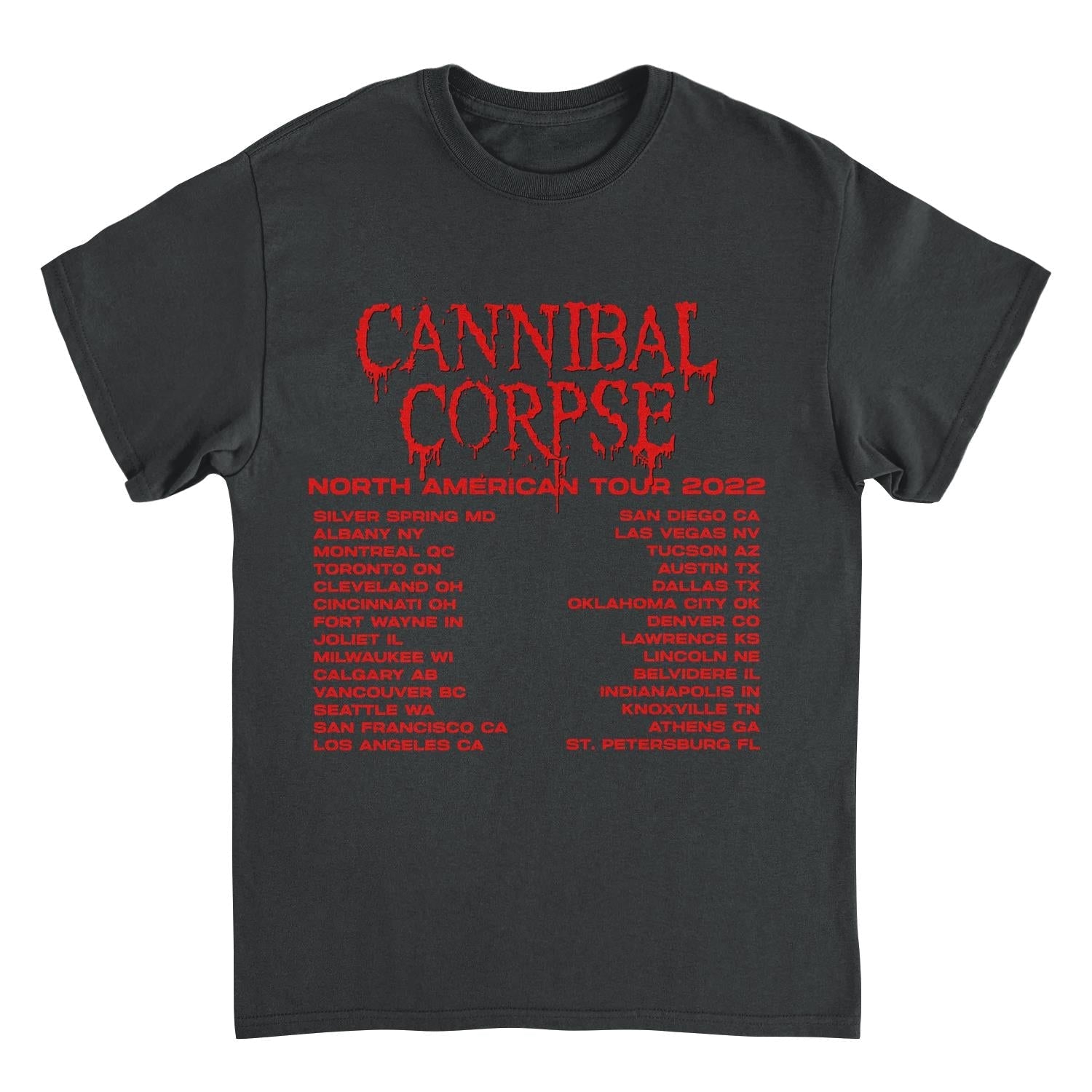 Cannibal Corpse Saw Face Tour Black Mens T Shirt