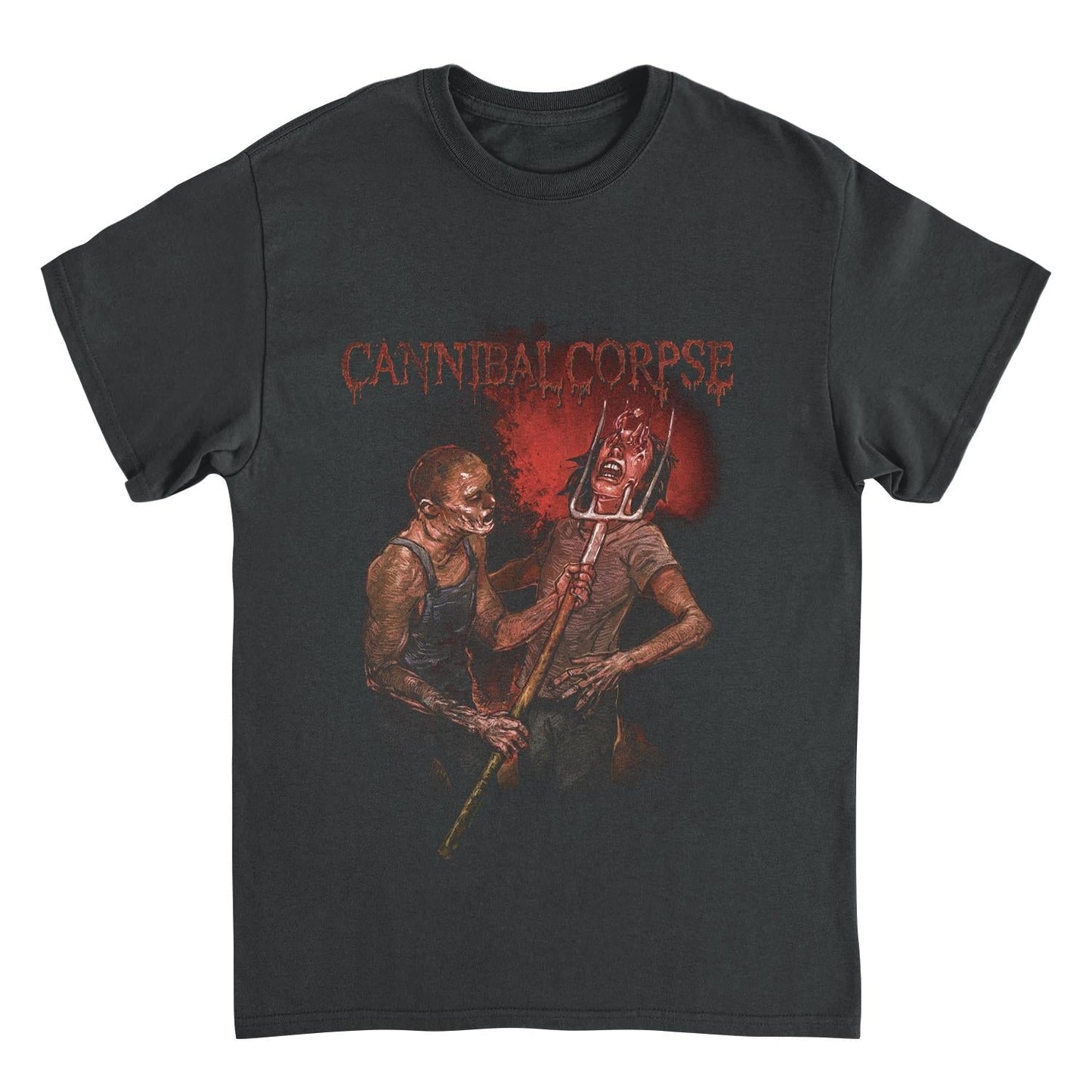 Cannibal Corpse Pitchfork Impalement Front Black Mens T Shirt