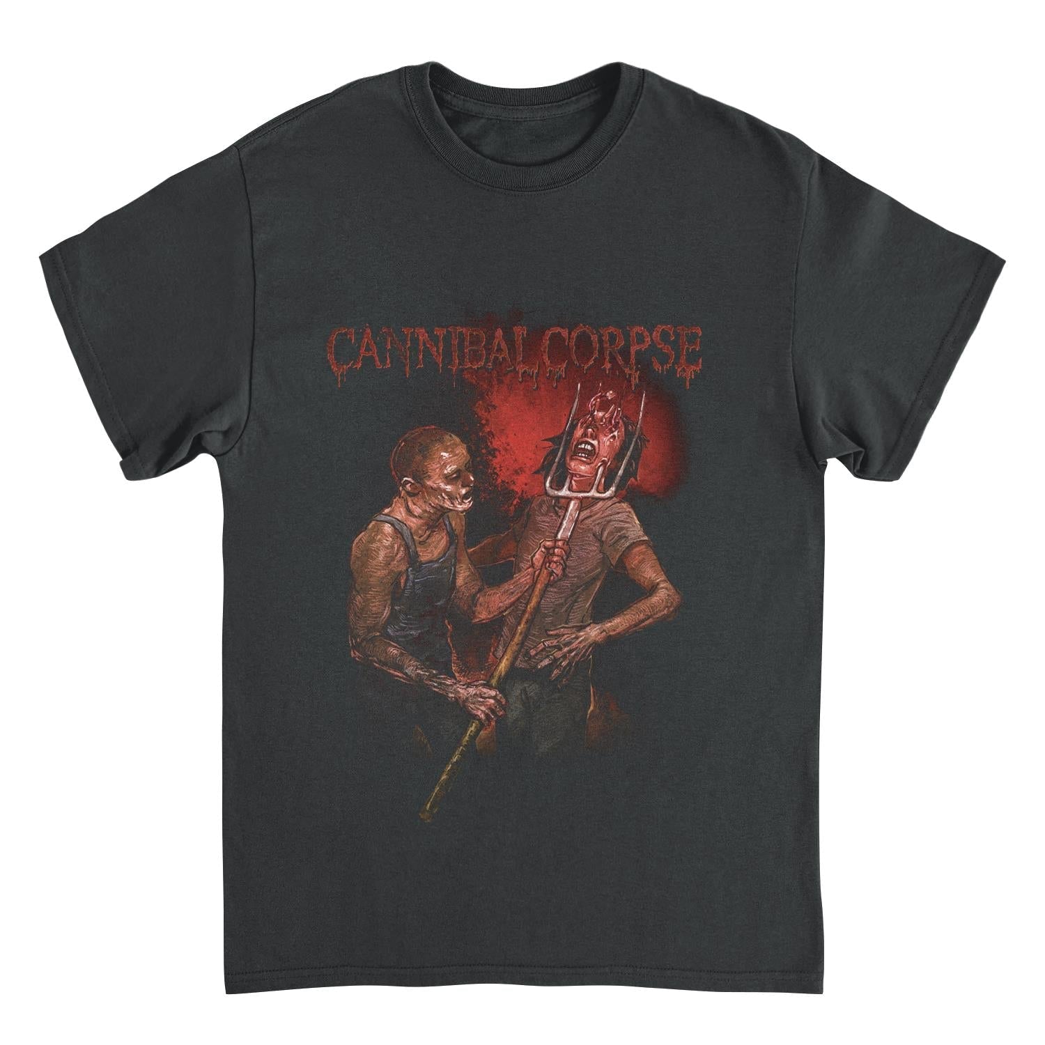 Cannibal Corpse Pitchfork Impalement Front Black Mens T Shirt