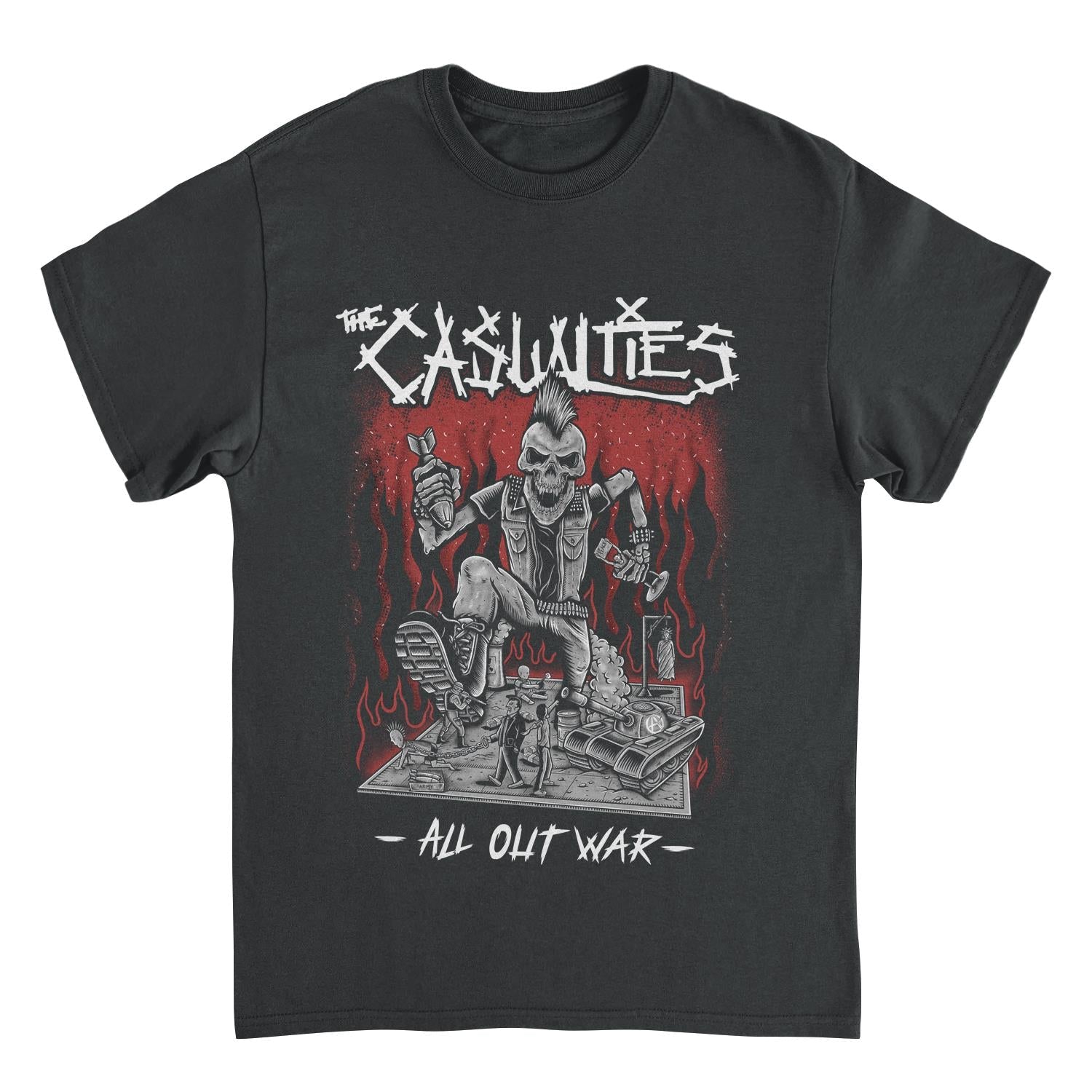 The Casualities All Out War Front Black Mens T Shirt