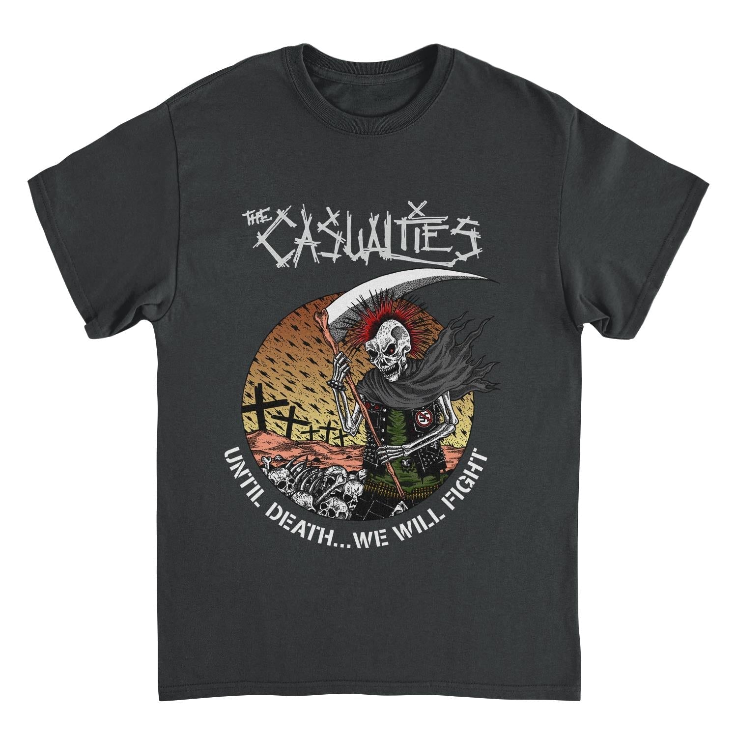 The Casualities Until Death Artwork Front Black Mens T Shirt