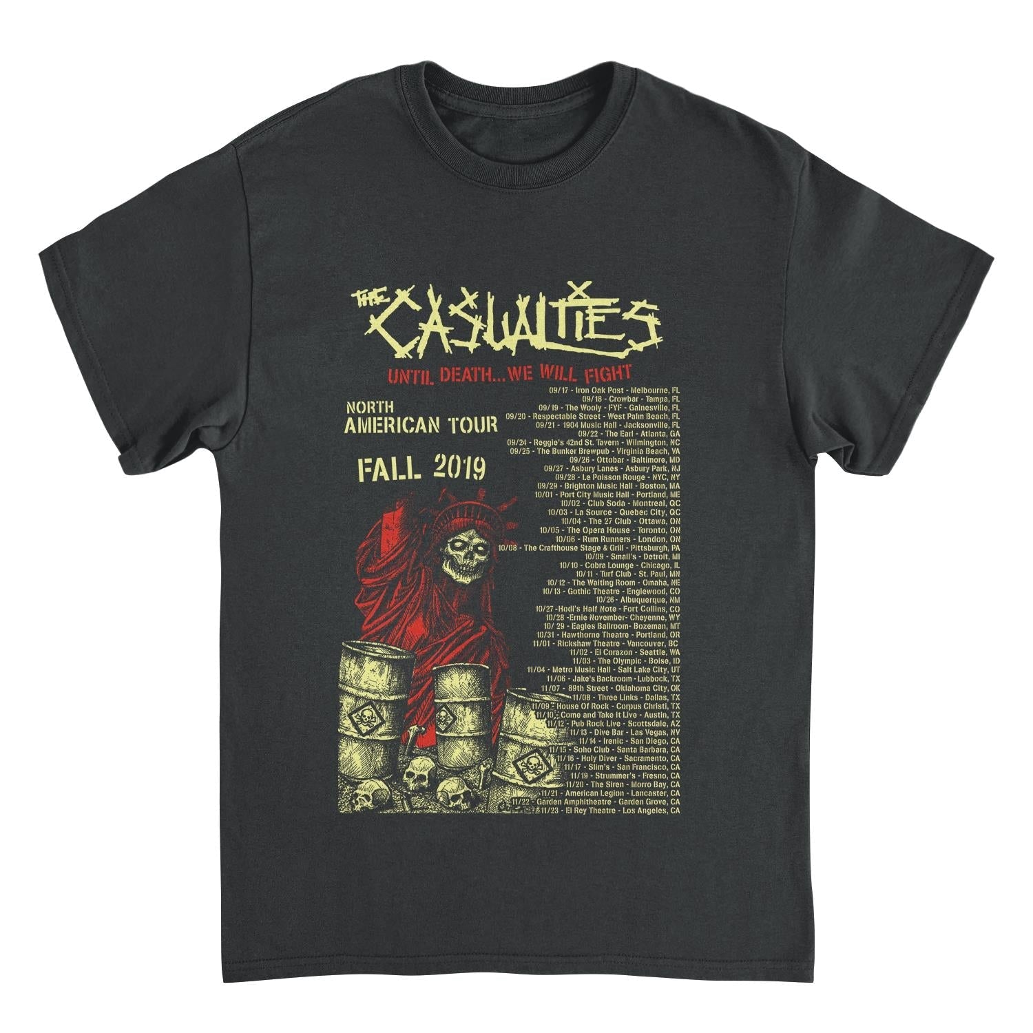 The Casualities Until Death Tour Back Black Mens T Shirt
