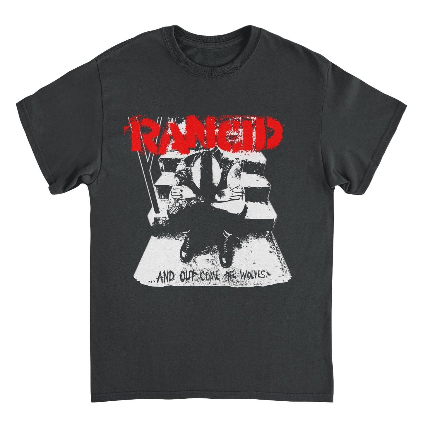 Rancid And Out Come the Wolves Artwork White Black Mens T Shirt