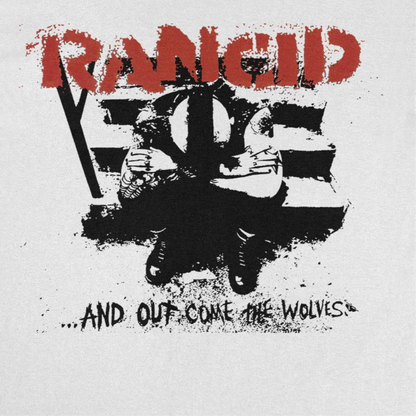 Rancid And Out Come the Wolves Artwork Mens T Shirt Black White