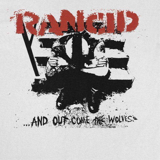 Rancid And Out Come the Wolves Artwork Mens T Shirt Black White