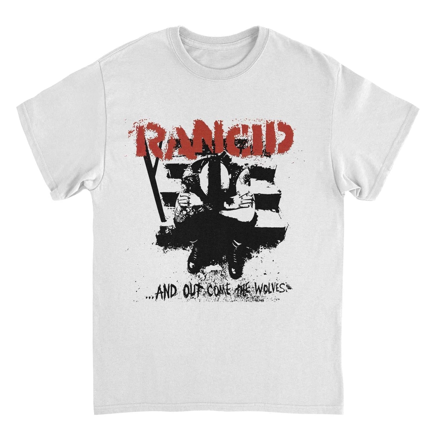 Rancid And Out Come the Wolves Artwork Black White Mens T Shirt