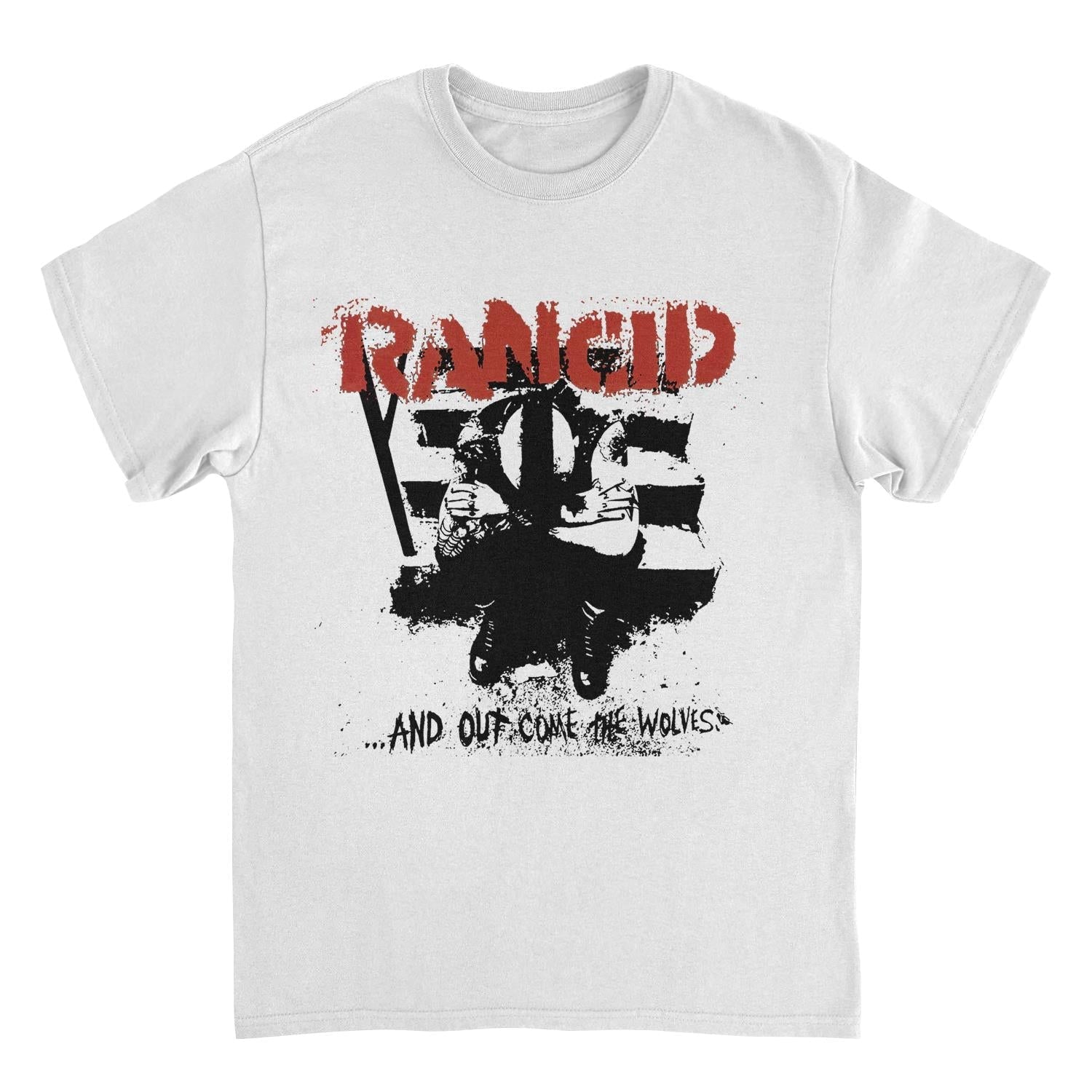 Rancid And Out Come the Wolves Artwork Black White Mens T Shirt