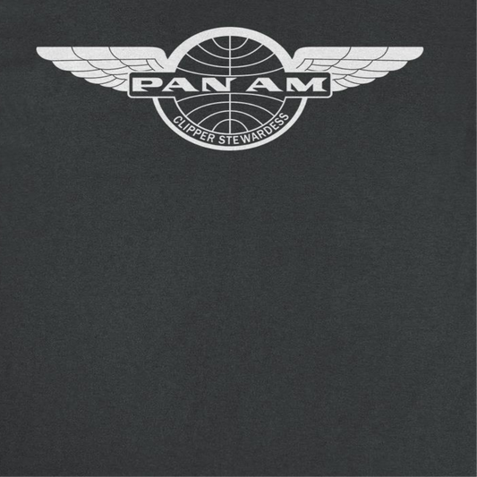 Pan Am Clipper Stewardess White Print Mens T Shirt Black