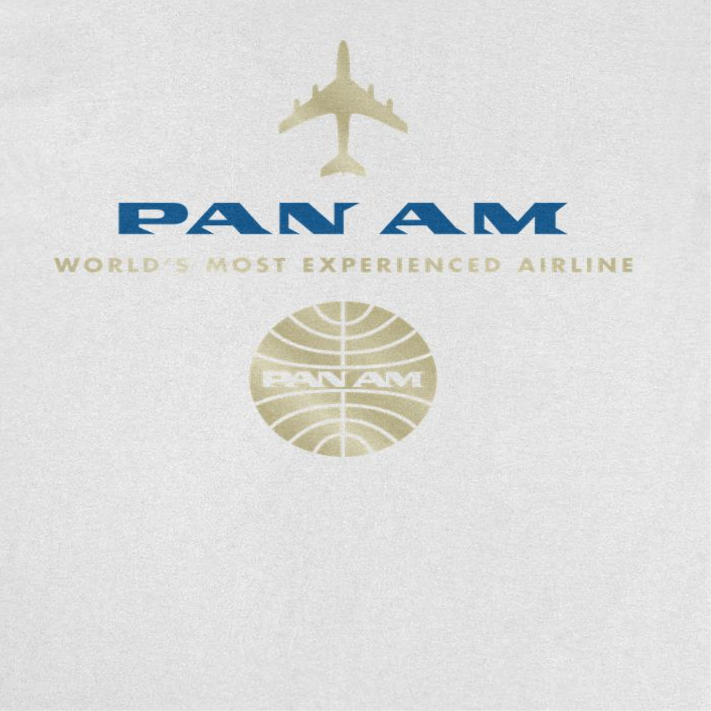 Pan Am Worlds Most Experienced Airline Mens T Shirt Gold White