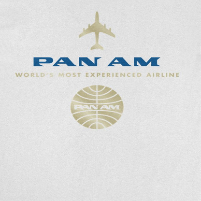 Pan Am Worlds Most Experienced Airline Mens T Shirt Gold White