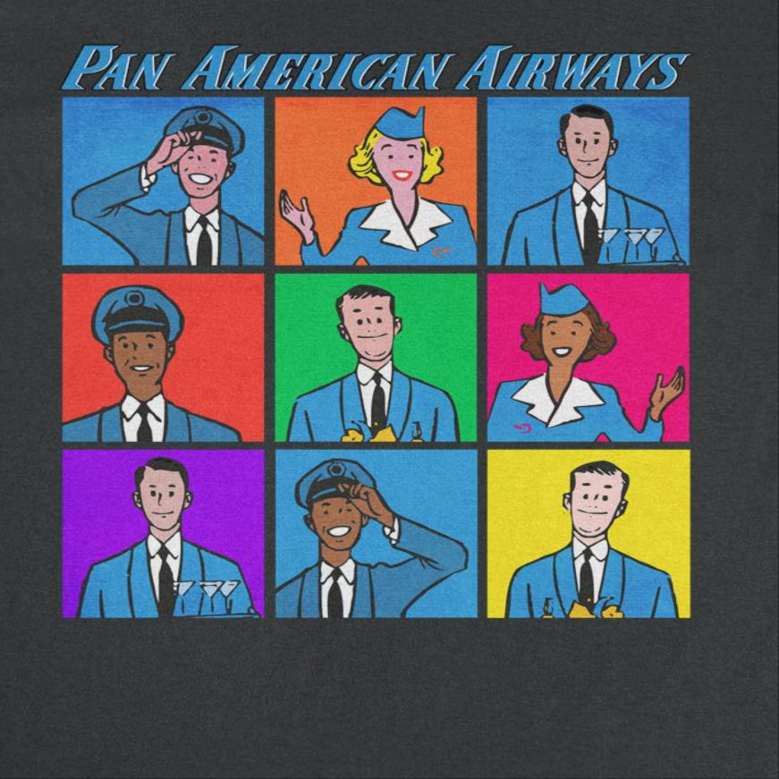 Pan Am Flight Crew Pan American Airways Mens T Shirt Black