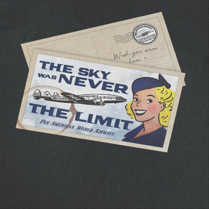 Pan Am the Sky Was Never the Limit Mens T Shirt Black