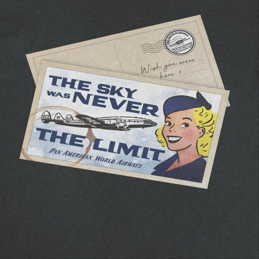 Pan Am the Sky Was Never the Limit Mens T Shirt Black