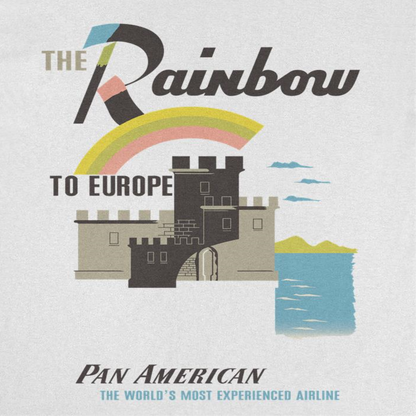 Pan Am the Rainbow to Europe Mens T Shirt White