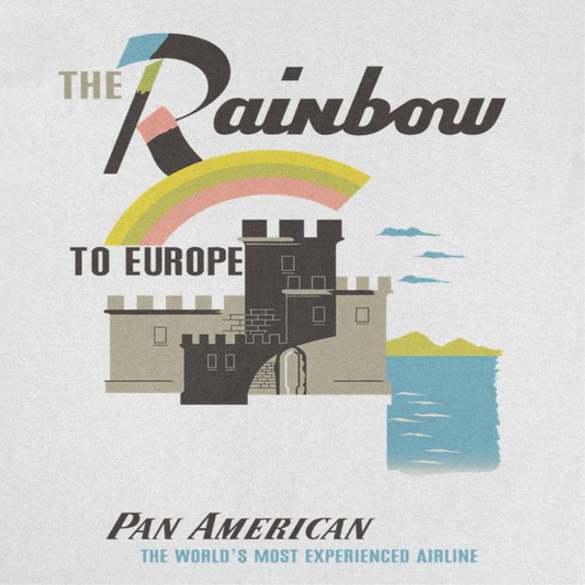 Pan Am the Rainbow to Europe Mens T Shirt White