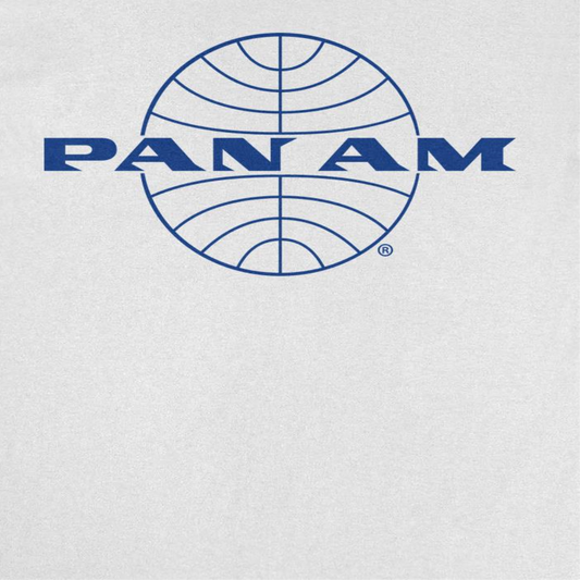 Pan Am Classic Blue Logo Out Mens T Shirt White