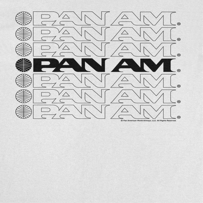 Pan Am Text Logo Cascade Mens T Shirt White