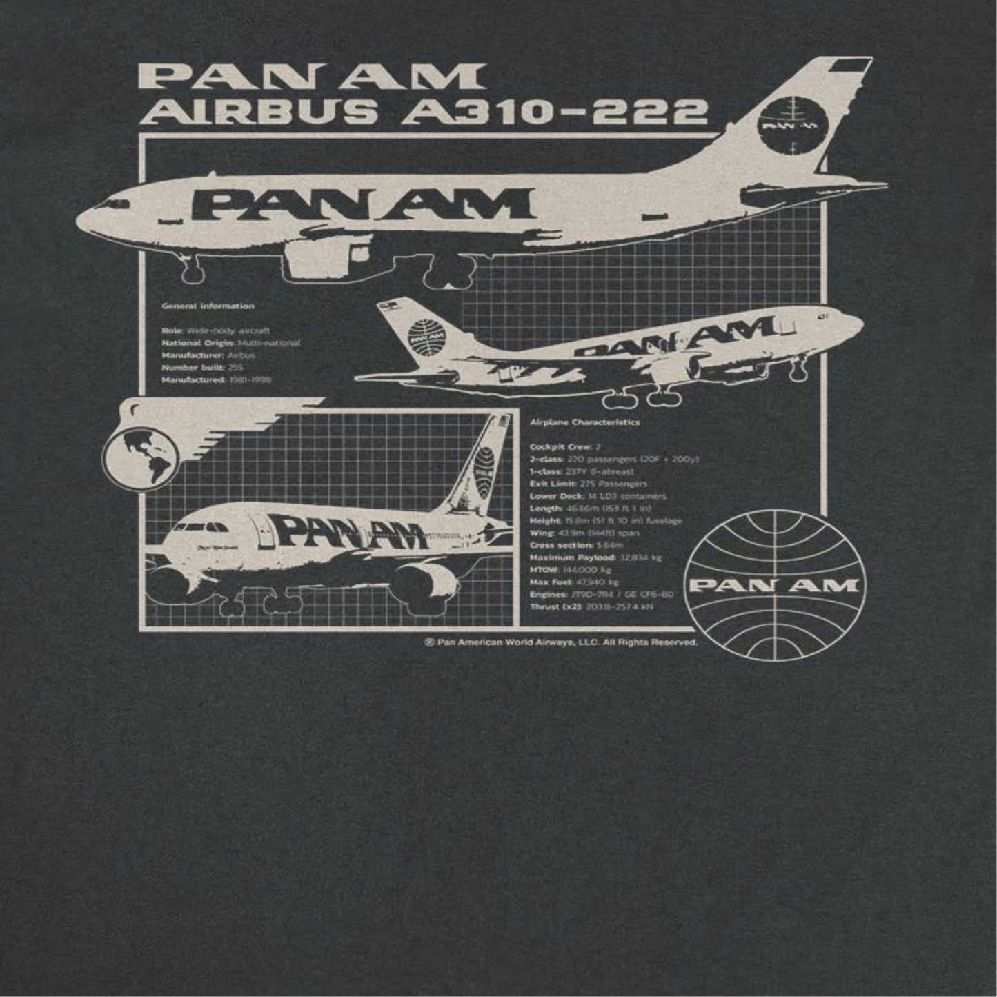 Pan Am Plane General Information Mens T Shirt Black