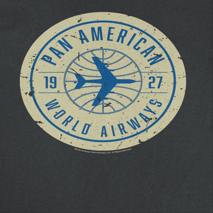 Pan Am 1927 World Airways Plane Badge Logo Mens T Shirt Black