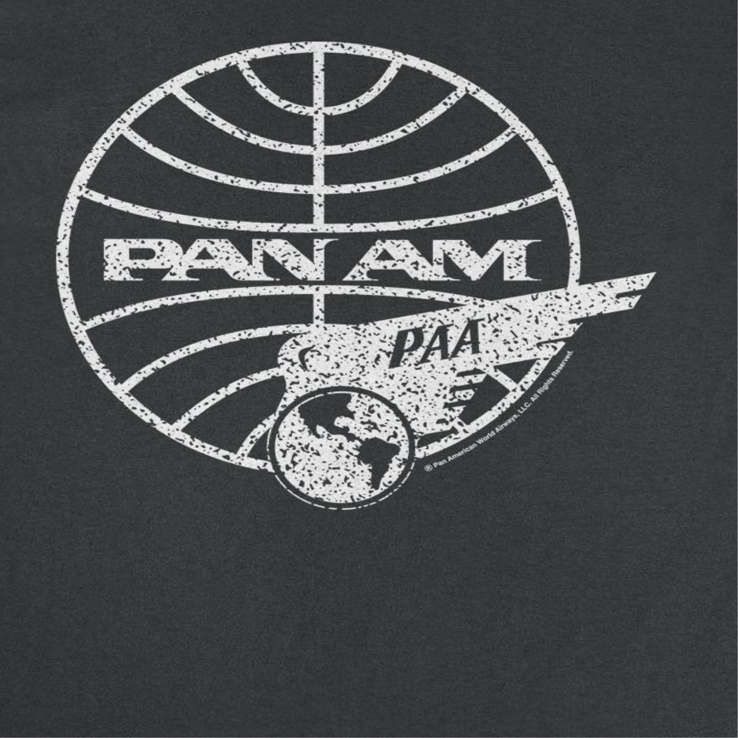 Pan Am Distressed PAA White Logo Mens T Shirt Black