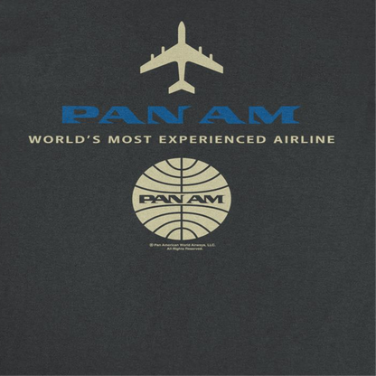 Pan Am Blue Gold Retro Logo Mens T Shirt Black