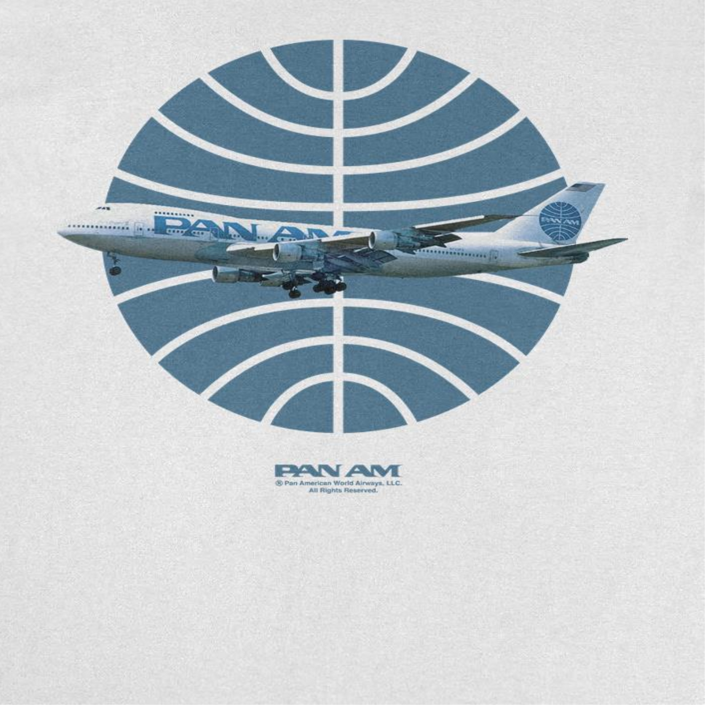 Pan Am Plane Over 1950S Logo Mens T Shirt White