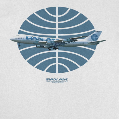 Pan Am Plane Over 1950S Logo Mens T Shirt White