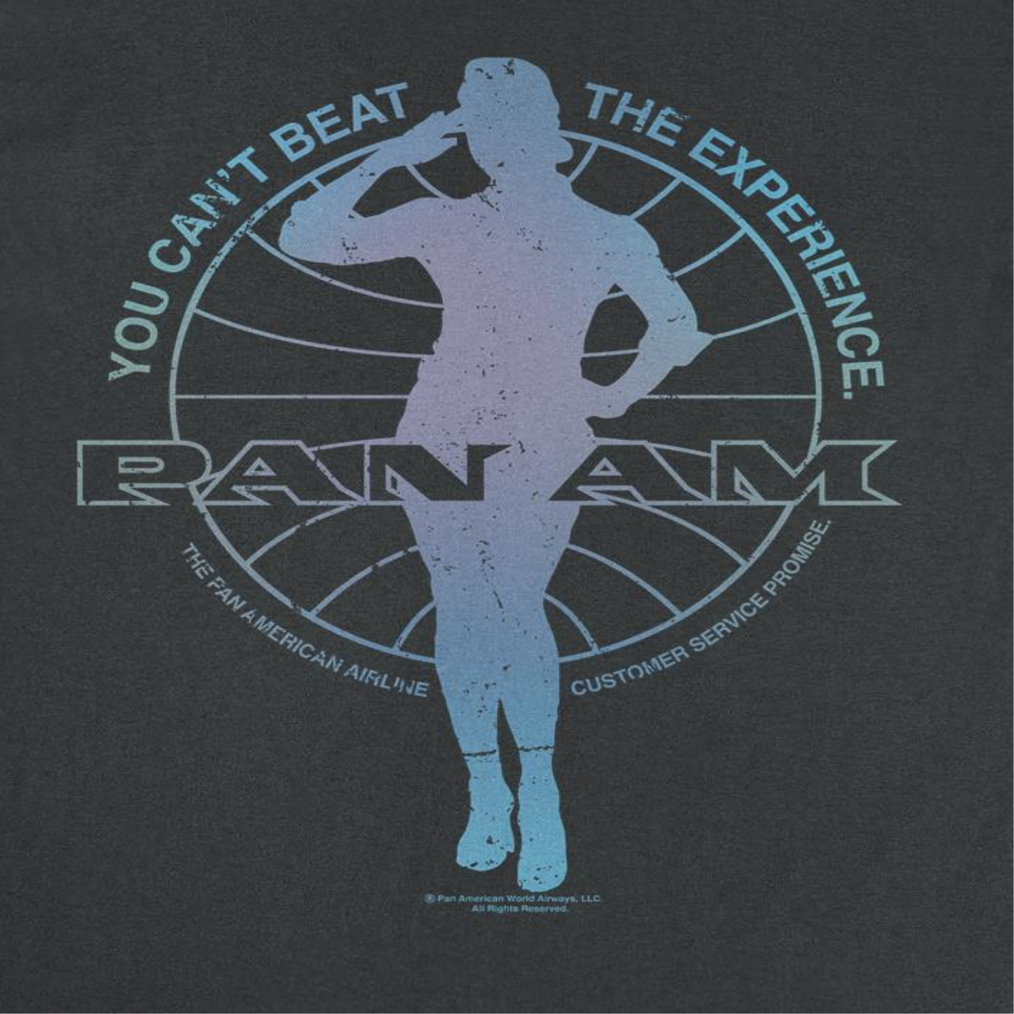 Pan Am Flight Attendant Salute Silhouette Mens T Shirt Black