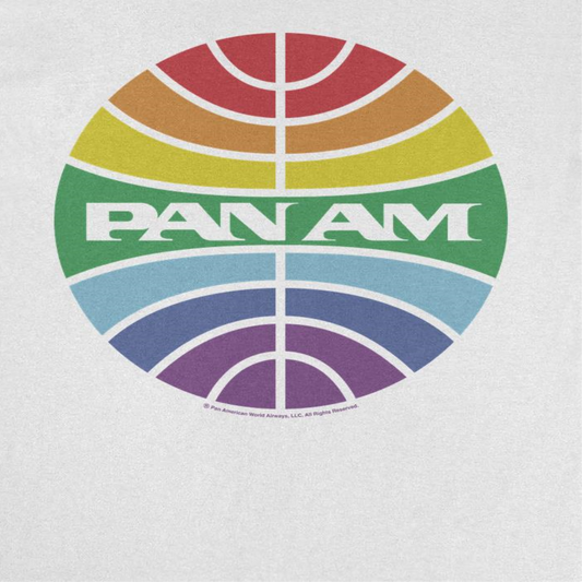 Pan Am Meatball Logo Rainbow Pride Mens T Shirt White