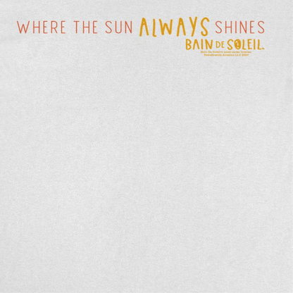 Bain De Soleil Where the Sun Always Shines Retro Sunscreen Mens T Shirt White