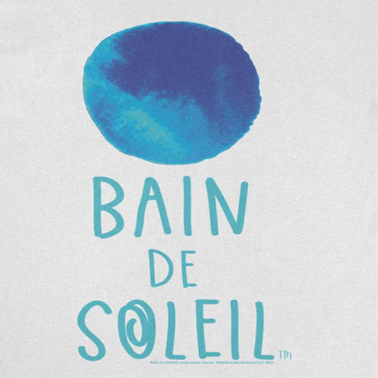 Bain De Soleil Blue Water Colour Sun Retro Sunscreen Mens T Shirt White