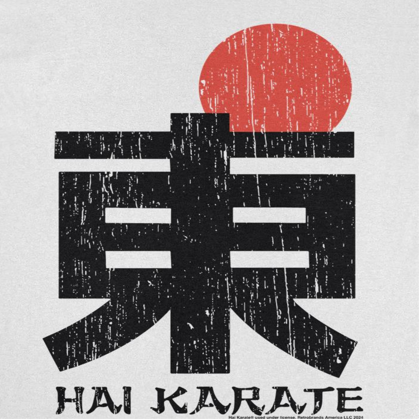 Hai Karate Japanese Character and Sun Mens T Shirt White