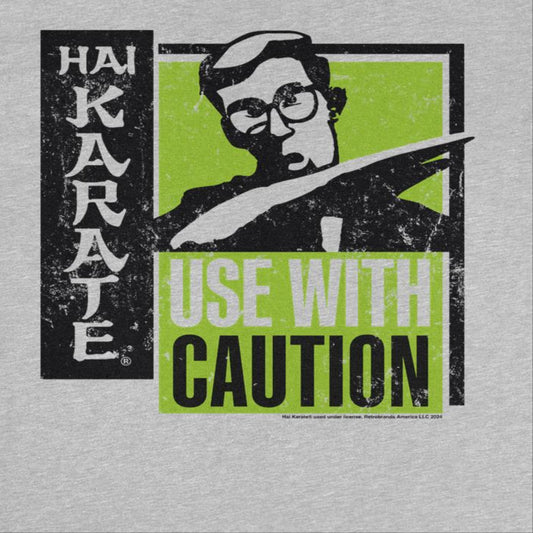 Hai Karate Use With Caution Black and Green Mens T Shirt Sport Grey