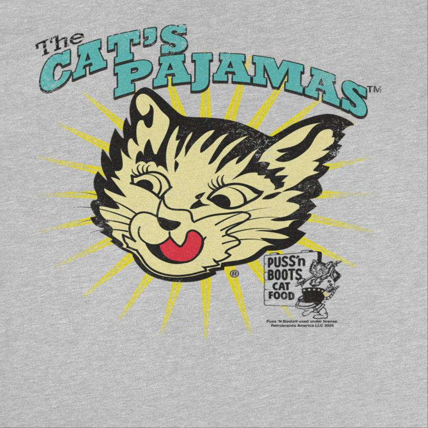 Puss n Boots the Cats Pajamas Vintage Art Mens T Shirt Sport Grey