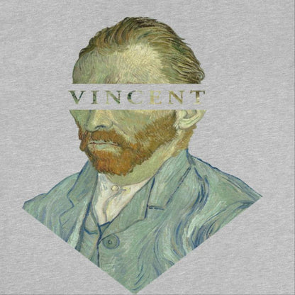 Classic Paintings Vincent Van Gogh Bust Mens T Shirt Sport Grey