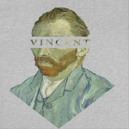 Classic Paintings Vincent Van Gogh Bust Mens T Shirt Sport Grey